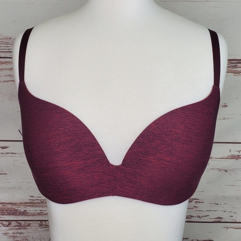 PINK Victoria's Secret 34C Campus Light Lift Padded BRA Marl Dog